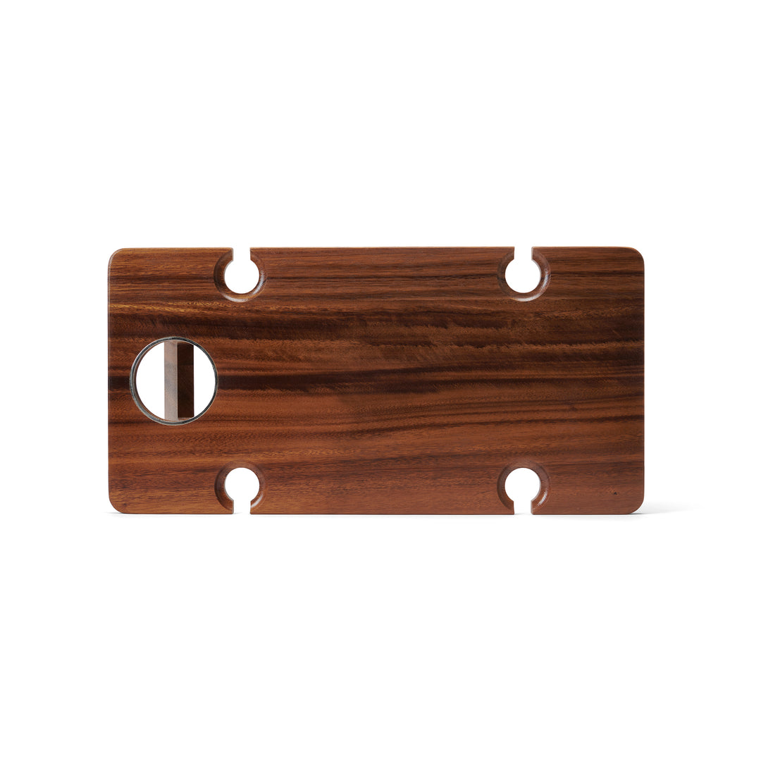 American Walnut Table with cheese knife and bottle opener and carry bag