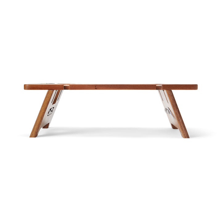 American Walnut Table with cheese knife and bottle opener and carry bag