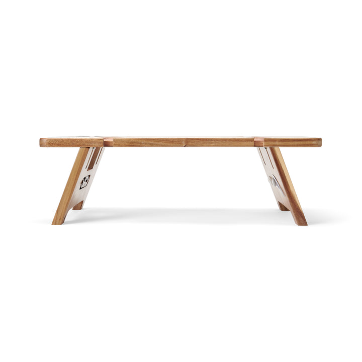 Arcadia Wood Table with cheese knife and bottle opener and carry bag